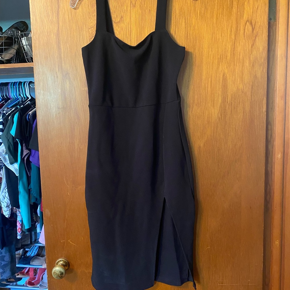 Womens thick strap black dress